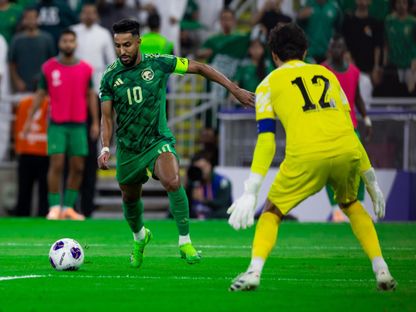 سالم الدوسري من مباراة السعودية والعراق بتصفيات آسيا المؤهلة لكأس العالم - 14 أكتوبر 2025 - X/SaudiNT
