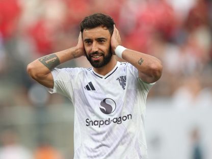 برونو فيرنانديز من مباراة مانشستر يونايتد ووست هام الودية بنيو جيرسي الأميركية - 27 يوليو 2025 - X/ManUtd