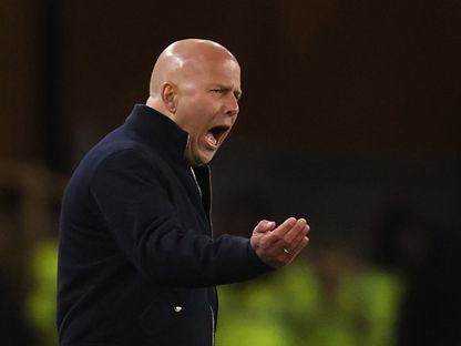 آرني سلوت مدرب ليفربول خلال مباراة ولفرهامبتون في الدوري الإنجليزي - 3 مارس 2026 - Reuters