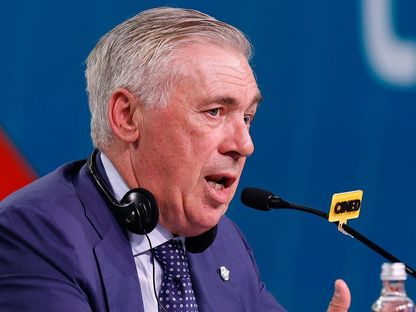 مدرب البرازيل كارلو أنشيلوتي خلال إعلانه هن قائمة المنتخب - 26 مايو 2025 - X@@CBF_Futebol
