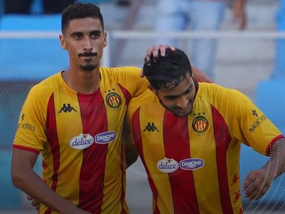 لاعب الترجي الرياضي أسامة بوقرة يحتفل بتسجيل هدف في مرمى مستقبل المرسى بالدوري التونسي - 19 أغسطس 2023  - Twitter/ESTuniscom
