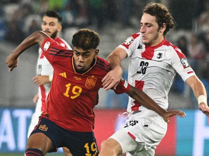 لامين يامال خلال مباراة بين جورجيا وإسبانيا في تصفيات "يورو 2024" - 8 سبتمبر 2023 - AFP