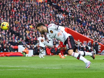 برونو فيرنانديز خلال مباراة ليفربول في الدوري الإنجليزي الممتاز  - Reuters 