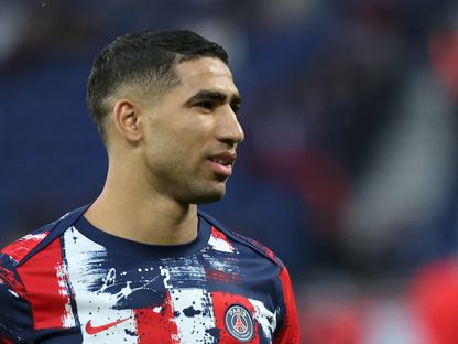 أشرف حكيمي قبل مباراة بين باريس سان جيرمان ونيس - 25 أبريل 2025 - Reuters