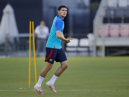 الدانماركي أندرياس كريستينسن مدافع نادي برشلونة في تدريبات الفريق - 19 يوليو 2022 - Reuters