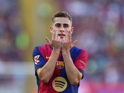 فيرمين لوبيز لاعب برشلونة يحتفل بعد تسجيله هدفاً في شباك فياريال - 18 مايو 2025 - REUTERS