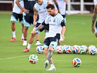 ليونيل ميسي قائد الأرجنتين خلال التدريبات استعداداً لكأس العالم - 5 يونيو 2026 - IMAGN IMAGES via Reuters Connect
