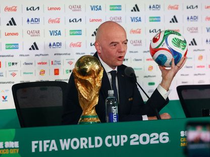 المؤتمر الصحفي لرئيس الاتحاد الدولي لكرة القدم جياني إنفانتينو قبل ساعات من انطلاق كأس العالم في المكسيك - 10 يونيو 2026 - Reuters
