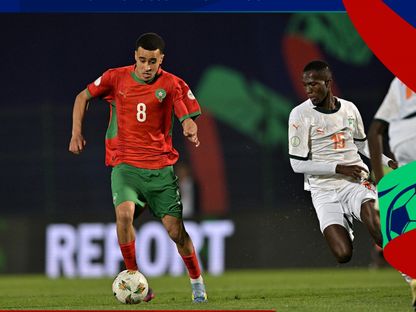 عبد الله وزان لاعب المنتخب المغربي تحت 17 عاماً في مواجهة كوت ديفوار - 15 أبريل 2025 - X/EnMaroc