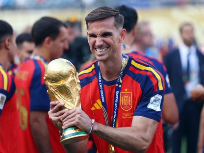 فابيان رويز يحتفل بفوزه بكأس العالم مع إسبانيا - 19 يوليو 2026 - Reuters