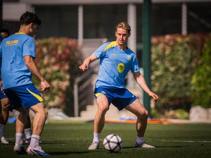 فرينكي دي يونغ خلال تدريب لبرشلونة - 9 أبريل 2026 - fcbarcelona.es