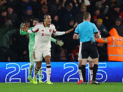 فيرجيل فان دايك من مباراة بورنموث وليفربول بالدوري الإنجليزي الممتاز - 24 يناير 2025 - Reuters