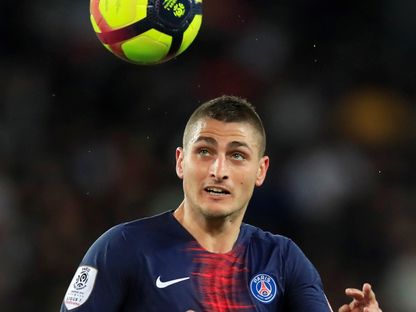 ماركو فيراتي متوسط ميدان باريس سان جيرمان في مباراة فريقه أمام موناكو - 21 أبريل 2019 - Reuters