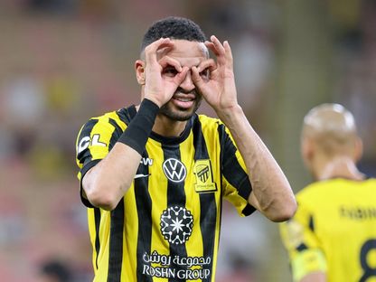 يوسف النصيري بعد تسجيله هدفاً للاتحاد في مرمى الفيحاء بالدوري السعودي - 13 فبراير 2026 - X/@ittihad