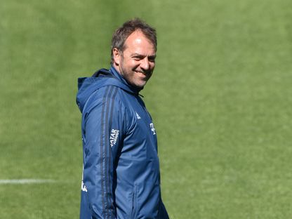 هانسي فليك المدير الفني لفريق بايرن ميونيخ الألماني  - AFP