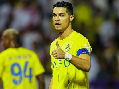 كريستيانو رونالدو خلال مباراة بين النصر والطائي في الدوري السعودي - 29 سبتمبر 2023 - X/@AlNassrFC