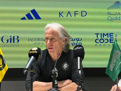 مدرب النصر جورجي جيسوس خلال مؤتمر صحافي - 2 أبريل 2026 - X@aawsat_spt