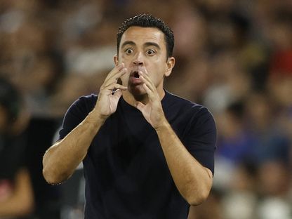 تشافي هيرنانديز مدرب برشلونة في مباراة فريقه أمام خيتافي - 13 أغسطس 2023 - Reuters