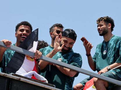 محمد صلاح مع لاعبي مصر بعد الوصول من كأس العالم - 10 يوليو 2026 - Reuters