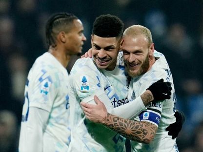 الفرنسي-البرازيلي لويس إنريكي يحتفل بصناعة فيديريكو ديماركو لثلاثة أهداف في مباراة ساسوولو وإنتر ميلان بالدوري الإيطالي - 8 فبراير 2026 - Reuters