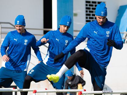 لاعبو الهلال في حصة تدريبية - 19 ديسمبر 2025 - X/@Alhilal_FC