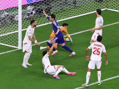 دايشي كامادا يحتفل بهدفه في مباراة تونس واليابان بكأس العالم - 21 يونيو 2026 - Reuters