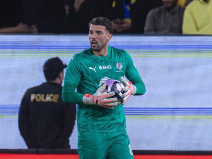 الحارس البرتغالي لنادي نيوم لويس ماكسيميانو أمام النصر - 7 مارس 2026 - X/@NEOMSportsClub