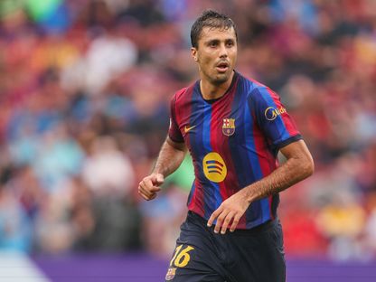 لاعب برشلونة رودري خلال المواجهة أمام فينورد في الجولة الأولى من مرحلة الدوري في دوري أبطال أوروبا - 9 سبتمبر 2026 - Getty Images