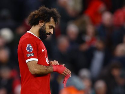 نجم ليفربول محمد صلاح خلال مواجهة مانشستر يونايتد في الدوري الإنجليزي الممتاز - 17 ديسمبر 2023 - Reuters