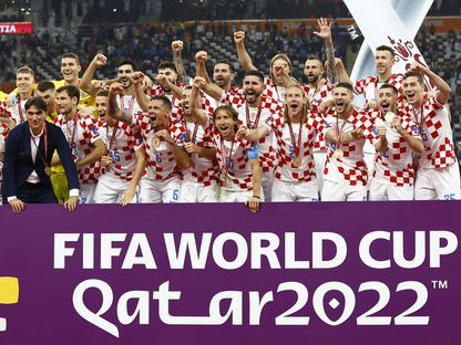 تتويج كرواتيا بالمركز الثالث في كأس العالم 2022 بعد الفوز على المغرب - 17 ديسمبر 2022 - REUTERS
