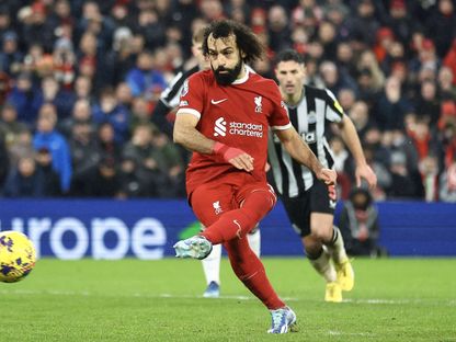 محمد صلاح يسجل ثنائية في شباك نيوكاسل 1-1-2024 - Reuters