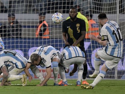 ميسي يسجل هاتريك في مباراة الأرجنتين وكوراساو الودية 29-3-2023 - Reuters