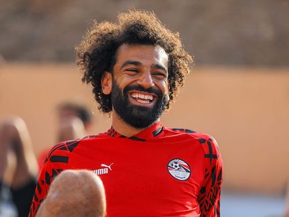 محمد صلاح خلال إحدى الحصص التدريبية لمنتخب مصر استعداداً لمواجهة غينيا - 12 يونيو 2023 - https://www.facebook.com/efasocial