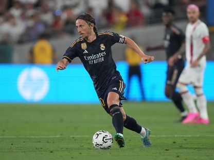 الكرواتي لوكا مودريتش لاعب خط وسط ريال مدريد الإسباني - reuters