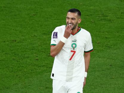 حكيم زياش خلال مواجهة المغرب وكندا في كأس العالم - 1 ديسمبر 2022 - REUTERS