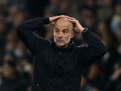 بيب غوارديولا مدرب مانشستر سيتي خلال مواجهة نوتنغهام فورست في الدوري الإنجليزي الممتاز - 5 مارس 2026 - REUTERS