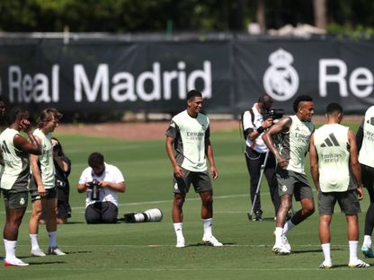 لاعبو ريال مدريد خلال حصة تدريبية في مقر إقامة الفريق بميامي استعداداً لمنافسات كأس العالم للأندية 2025 - 15 يونيو 2025 - REUTERS