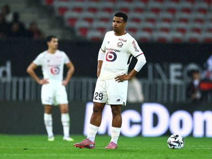 حمزة إيغامان خلال مباراة بين ليل ونيس بالدوري الفرنسي - 29 أكتوبر 2025 - REUTERS