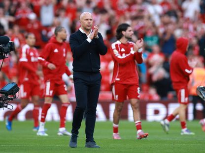 أرني سلوت مدرب ليفربول بعد مباراة فريقه ضد أرسنال بالدوري الإنجليزي الممتاز - 31 أغسطس 2025 - Reuters