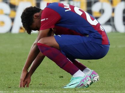 لامين يامال محبطاً بعد مباراة بين برشلونة وريال مدريد - 28 أكتوبر 2023 - Reuters 