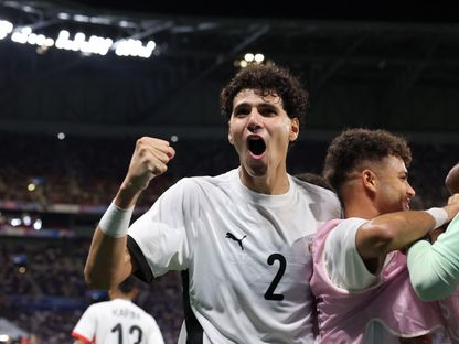 عمر فايد خلال مباراة مصر وفرنسا بأولمبياد باريس - 5 أغسطس 2024 - Reuters