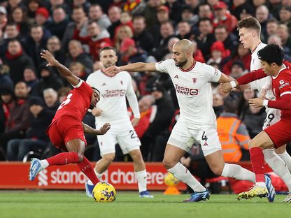 من مواجهة ليفربول ومانشستر يونايتد في الدوري الإنجليزي الممتاز - 17 ديسمبر 2023 - X/@ManUtd_AR