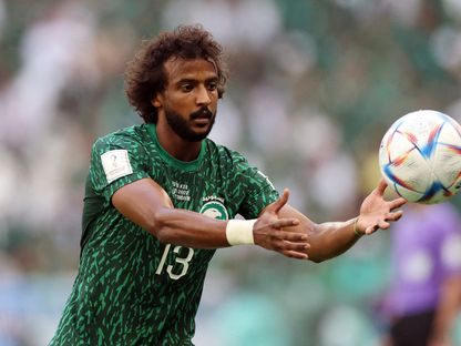 السعودي ياسر الشهراني خلال المباراة ضد الأرجنتين - 22 نوفمبر 2022 - Reuters