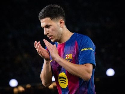 لاعب برشلونة روني باردغجي خلال مباراة سيلتا فيغو في الدوري الإسباني - 22 أبريل 2025 - Reuters