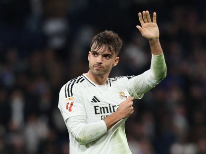 راؤول أسينسيو مدافع ريال مدريد في مواجهة أتلتيكو مدريد - 8 فبراير 2025 - Reuters