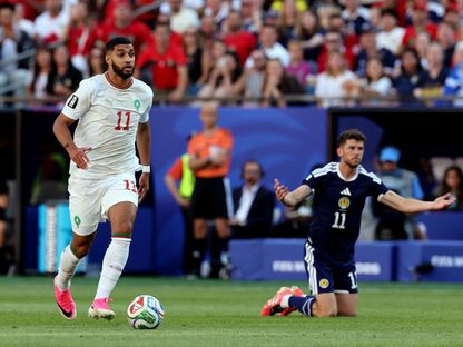 إسماعيل صيباري خلال مباراة المغرب واسكتلندا بكأس العالم 19 يونيو 2026 - Reuters
