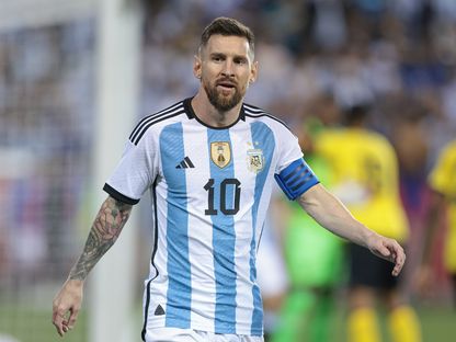 ليونيل ميسي في مباراة ودية بين الأرجنتين وجامايكا - 27 سبتمبر 2022 - USA TODAY Sports / REUTERS