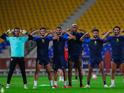 لاعبو النصر السعودي في حصة تدريبية - 11 سبتمبر 2023 - X/@AlNassrFC