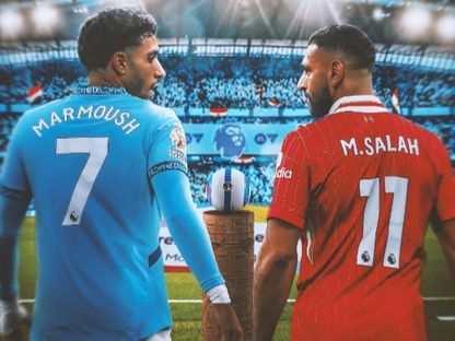 صورة مركبة لمحمد صلاح لاعب ليفربول وعمر مرموش لاعب مانشستر سيتي - 22 فبراير 2025 - X/@Cityarabia