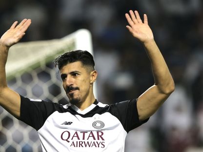 بغداد بونجاح يحتفل بهاتريك مع السد أمام الفيصلي في دوري أبطال آسيا 23-10-2023 - Alsadd/x